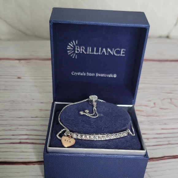 BRILLIANCE Silver Sister Bracelet with Swarovski Crystals NWT - Picture 1 of 8